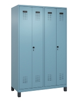 C+P Schwarz-Weiß-Spind Evolo PLUS 049012-20 mit Füßen 2 Abt.300mm Zylinder (HxBxT) 1850x600x500mm 0010/0010