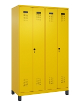 C+P Schwarz-Weiß-Spind Evolo PLUS 049012-20 mit Füßen 2 Abt.300mm Zylinder (HxBxT) 1850x600x500mm 0010/0010