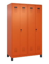 C+P Schwarz-Weiß-Spind Evolo PLUS 049012-20 mit Füßen 2 Abt.300mm Zylinder (HxBxT) 1850x600x500mm 0010/0010