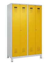 C+P Schwarz-Weiß-Spind Evolo PLUS 049012-22 mit Füßen 2 Abt.400mm Drehriegel (HxBxT) 1850x800x500mm 7016/7016