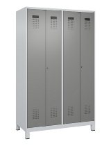 C+P Schwarz-Weiß-Spind Evolo PLUS 049012-22 mit Füßen 2 Abt.400mm Drehriegel (HxBxT) 1850x800x500mm 7016/7016