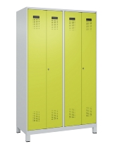 C+P Schwarz-Weiß-Spind Evolo PLUS 049012-22 mit Füßen 2 Abt.400mm Drehriegel (HxBxT) 1850x800x500mm 7016/7016