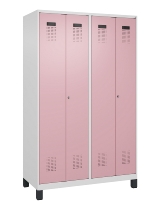 C+P Schwarz-Weiß-Spind Evolo PLUS 049012-22 mit Füßen 2 Abt.400mm Drehriegel (HxBxT) 1850x800x500mm 7016/7016