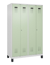 C+P Schwarz-Weiß-Spind Evolo PLUS 049012-22 mit Füßen 2 Abt.400mm Drehriegel (HxBxT) 1850x800x500mm 7016/7016