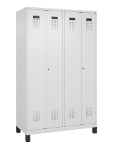 C+P Schwarz-Weiß-Spind Evolo PLUS 049012-22 mit Füßen 2 Abt.400mm Drehriegel (HxBxT) 1850x800x500mm 7016/7016