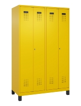 C+P Schwarz-Weiß-Spind Evolo PLUS 049012-20 mit Füßen 2 Abt.300mm Zylinder (HxBxT) 1850x600x500mm 0010/0010