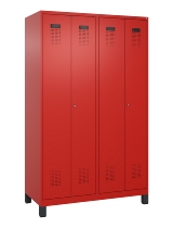 C+P Schwarz-Weiß-Spind Evolo PLUS 049012-20 mit Füßen 2 Abt.300mm Zylinder (HxBxT) 1850x600x500mm 0010/0010