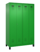 C+P Schwarz-Weiß-Spind Evolo PLUS 049012-20 mit Füßen 2 Abt.300mm Zylinder (HxBxT) 1850x600x500mm 0010/0010