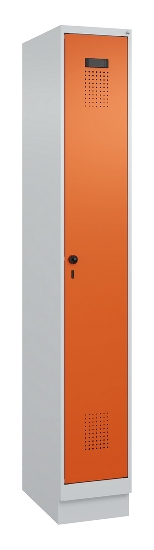 C+P Spind Evolo PLUS 049020-20 mit Sockel 2 Abt. 300mm Zylinderschloss (HxBxT) 1950x600x500mm 7035/7016