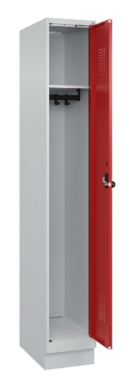 C+P Spind Evolo PLUS 049020-20 mit Sockel 2 Abt. 300mm Zylinderschloss (HxBxT) 1950x600x500mm 7035/7016
