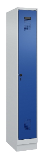C+P Spind Evolo PLUS 049020-20 mit Sockel 2 Abt. 300mm Zylinderschloss (HxBxT) 1950x600x500mm 7035/7016