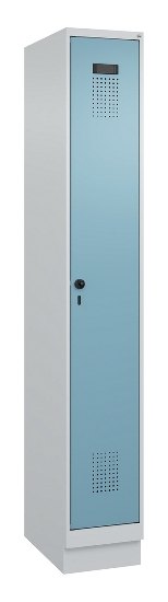C+P Spind Evolo PLUS 049020-20 mit Sockel 2 Abt. 300mm Zylinderschloss (HxBxT) 1950x600x500mm 7035/7016