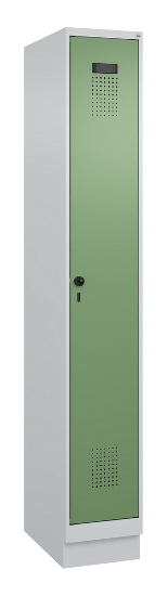 C+P Spind Evolo PLUS 049020-20 mit Sockel 2 Abt. 300mm Zylinderschloss (HxBxT) 1950x600x500mm 7035/7016