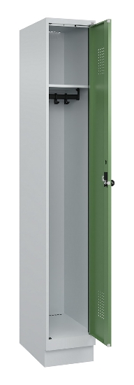 C+P Spind Evolo PLUS 049020-20 mit Sockel 2 Abt. 300mm Zylinderschloss (HxBxT) 1950x600x500mm 7035/7016