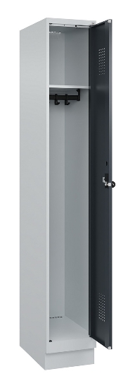 C+P Spind Evolo PLUS 049020-20 mit Sockel 2 Abt. 300mm Zylinderschloss (HxBxT) 1950x600x500mm 7035/7016