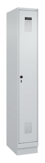 C+P Spind Evolo PLUS 049020-20 mit Sockel 2 Abt. 300mm Zylinderschloss (HxBxT) 1950x600x500mm 7035/7016