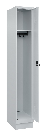 C+P Spind Evolo PLUS 049020-20 mit Sockel 2 Abt. 300mm Zylinderschloss (HxBxT) 1950x600x500mm 7035/7016
