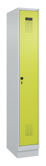 C+P Spind Evolo PLUS 049020-20 mit Sockel 2 Abt. 300mm Zylinderschloss (HxBxT) 1950x600x500mm 7035/7016