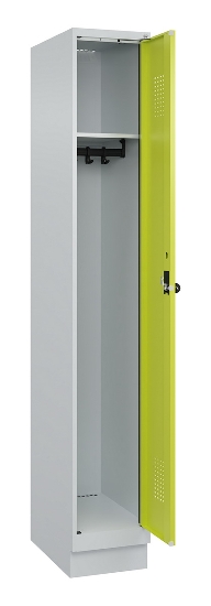 C+P Spind Evolo PLUS 049020-20 mit Sockel 2 Abt. 300mm Zylinderschloss (HxBxT) 1950x600x500mm 7035/7016