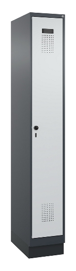 C+P Spind Evolo PLUS 049020-20 mit Sockel 2 Abt. 300mm Zylinderschloss (HxBxT) 1950x600x500mm 7035/7016