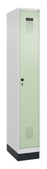 C+P Spind Evolo PLUS 049020-20 mit Sockel 2 Abt. 300mm Zylinderschloss (HxBxT) 1950x600x500mm 7035/7016