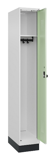 C+P Spind Evolo PLUS 049020-20 mit Sockel 2 Abt. 300mm Zylinderschloss (HxBxT) 1950x600x500mm 7035/7016