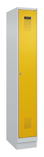 C+P Spind Evolo PLUS 049020-20 mit Sockel 2 Abt. 300mm Zylinderschloss (HxBxT) 1950x600x500mm 7035/7016