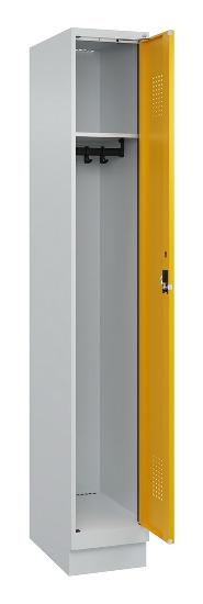 C+P Spind Evolo PLUS 049020-20 mit Sockel 2 Abt. 300mm Zylinderschloss (HxBxT) 1950x600x500mm 7035/7016