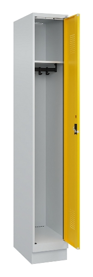 C+P Spind Evolo PLUS 049020-20 mit Sockel 2 Abt. 300mm Zylinderschloss (HxBxT) 1950x600x500mm 7035/7016