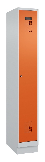 C+P Spind Evolo PLUS 049020-20 mit Sockel 2 Abt. 300mm Zylinderschloss (HxBxT) 1950x600x500mm 7035/7016