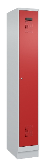 C+P Spind Evolo PLUS 049020-20 mit Sockel 2 Abt. 300mm Zylinderschloss (HxBxT) 1950x600x500mm 7035/7016