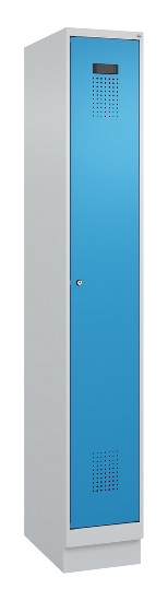 C+P Spind Evolo PLUS 049020-20 mit Sockel 2 Abt. 300mm Zylinderschloss (HxBxT) 1950x600x500mm 7035/7016
