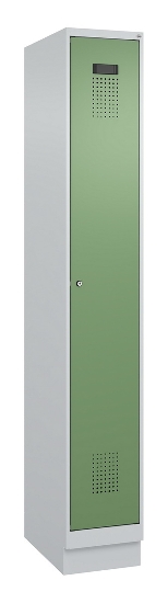 C+P Spind Evolo PLUS 049020-20 mit Sockel 2 Abt. 300mm Zylinderschloss (HxBxT) 1950x600x500mm 7035/7016