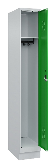 C+P Spind Evolo PLUS 049020-20 mit Sockel 2 Abt. 300mm Zylinderschloss (HxBxT) 1950x600x500mm 7035/7016