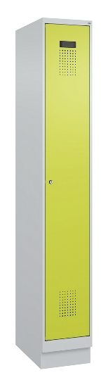 C+P Spind Evolo PLUS 049020-20 mit Sockel 2 Abt. 300mm Zylinderschloss (HxBxT) 1950x600x500mm 7035/7016