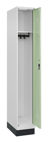 C+P Spind Evolo PLUS 049020-20 mit Sockel 2 Abt. 300mm Zylinderschloss (HxBxT) 1950x600x500mm 7035/7016