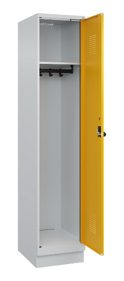 C+P Spind Evolo PLUS 049020-20 mit Sockel 2 Abt. 300mm Zylinderschloss (HxBxT) 1950x600x500mm 7035/7016