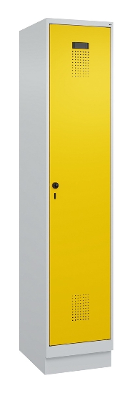 C+P Spind Evolo PLUS 049020-20 mit Sockel 2 Abt. 300mm Zylinderschloss (HxBxT) 1950x600x500mm 7035/7016