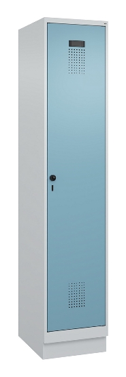 C+P Spind Evolo PLUS 049020-20 mit Sockel 2 Abt. 300mm Zylinderschloss (HxBxT) 1950x600x500mm 7035/7016
