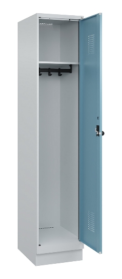 C+P Spind Evolo PLUS 049020-20 mit Sockel 2 Abt. 300mm Zylinderschloss (HxBxT) 1950x600x500mm 7035/7016