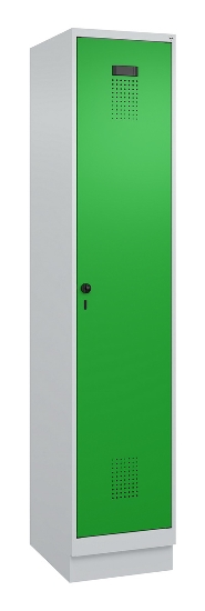 C+P Spind Evolo PLUS 049020-20 mit Sockel 2 Abt. 300mm Zylinderschloss (HxBxT) 1950x600x500mm 7035/7016