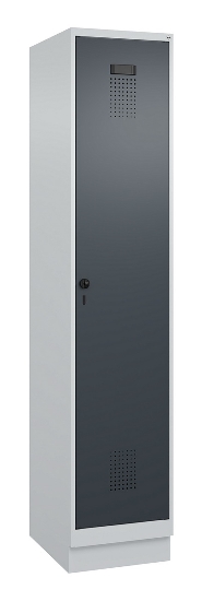 C+P Spind Evolo PLUS 049020-20 mit Sockel 2 Abt. 300mm Zylinderschloss (HxBxT) 1950x600x500mm 7035/7016