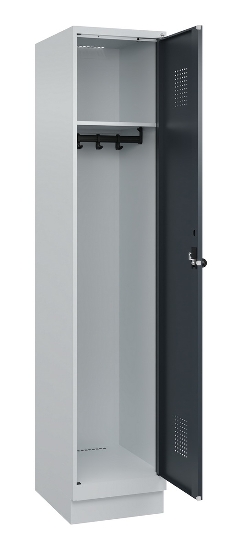 C+P Spind Evolo PLUS 049020-20 mit Sockel 2 Abt. 300mm Zylinderschloss (HxBxT) 1950x600x500mm 7035/7016