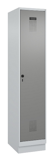 C+P Spind Evolo PLUS 049020-20 mit Sockel 2 Abt. 300mm Zylinderschloss (HxBxT) 1950x600x500mm 7035/7016