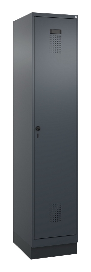 C+P Spind Evolo PLUS 049020-20 mit Sockel 2 Abt. 300mm Zylinderschloss (HxBxT) 1950x600x500mm 7035/7016