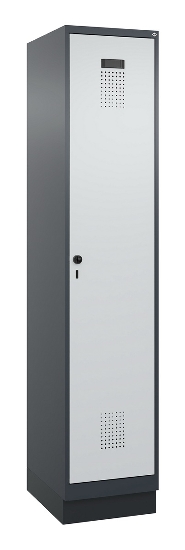 C+P Spind Evolo PLUS 049020-20 mit Sockel 2 Abt. 300mm Zylinderschloss (HxBxT) 1950x600x500mm 7035/7016