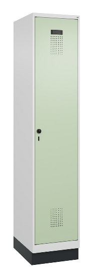 C+P Spind Evolo PLUS 049020-20 mit Sockel 2 Abt. 300mm Zylinderschloss (HxBxT) 1950x600x500mm 7035/7016