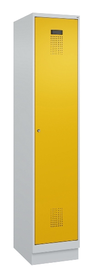 C+P Spind Evolo PLUS 049020-20 mit Sockel 2 Abt. 300mm Zylinderschloss (HxBxT) 1950x600x500mm 7035/7016