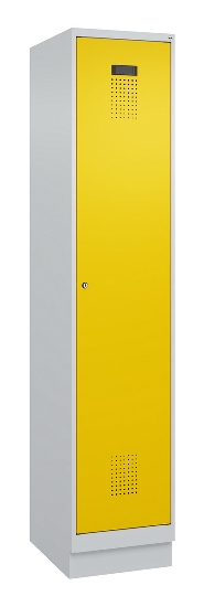 C+P Spind Evolo PLUS 049020-20 mit Sockel 2 Abt. 300mm Zylinderschloss (HxBxT) 1950x600x500mm 7035/7016