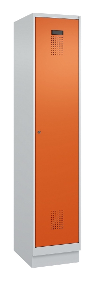 C+P Spind Evolo PLUS 049020-20 mit Sockel 2 Abt. 300mm Zylinderschloss (HxBxT) 1950x600x500mm 7035/7016